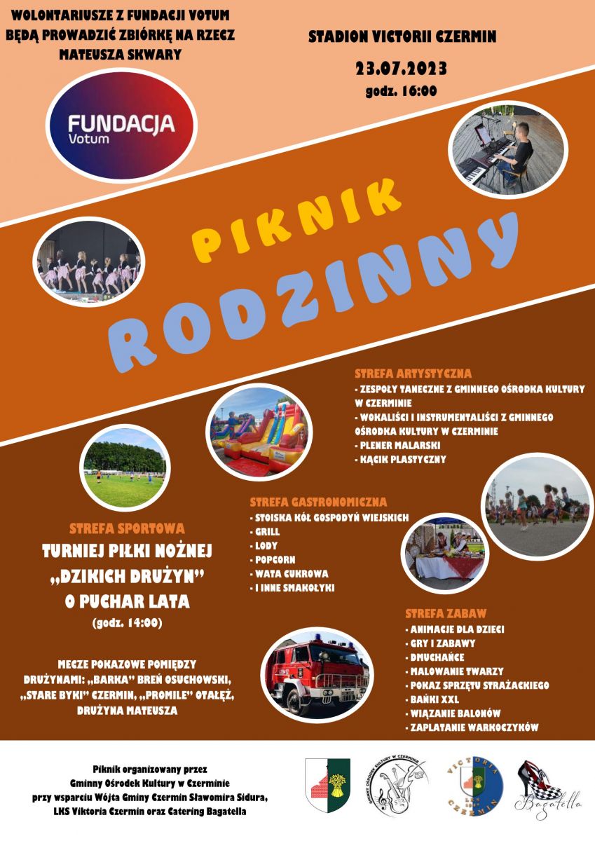 Plakat Pikniku Rodzinnego w Czerminie 23.07.2023