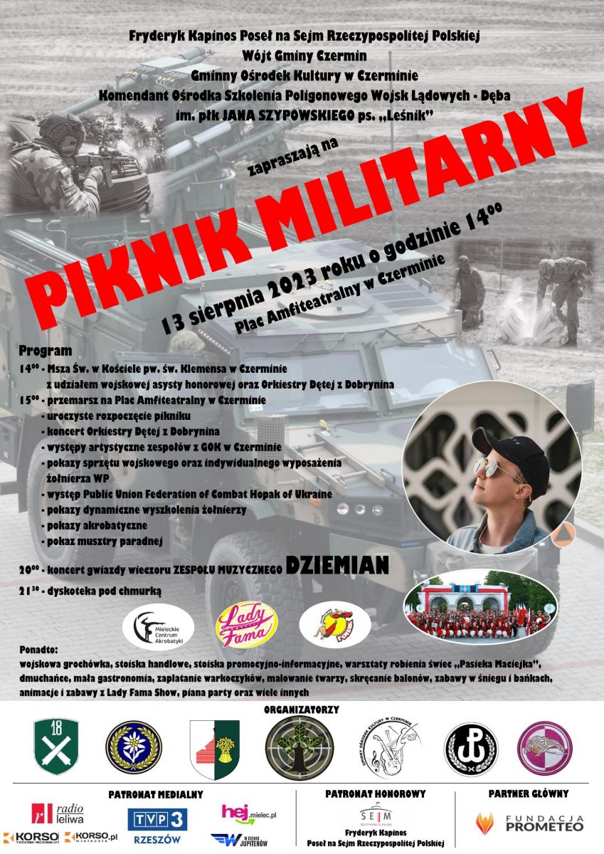 Plakat Piknik Militarny 13.08.2023